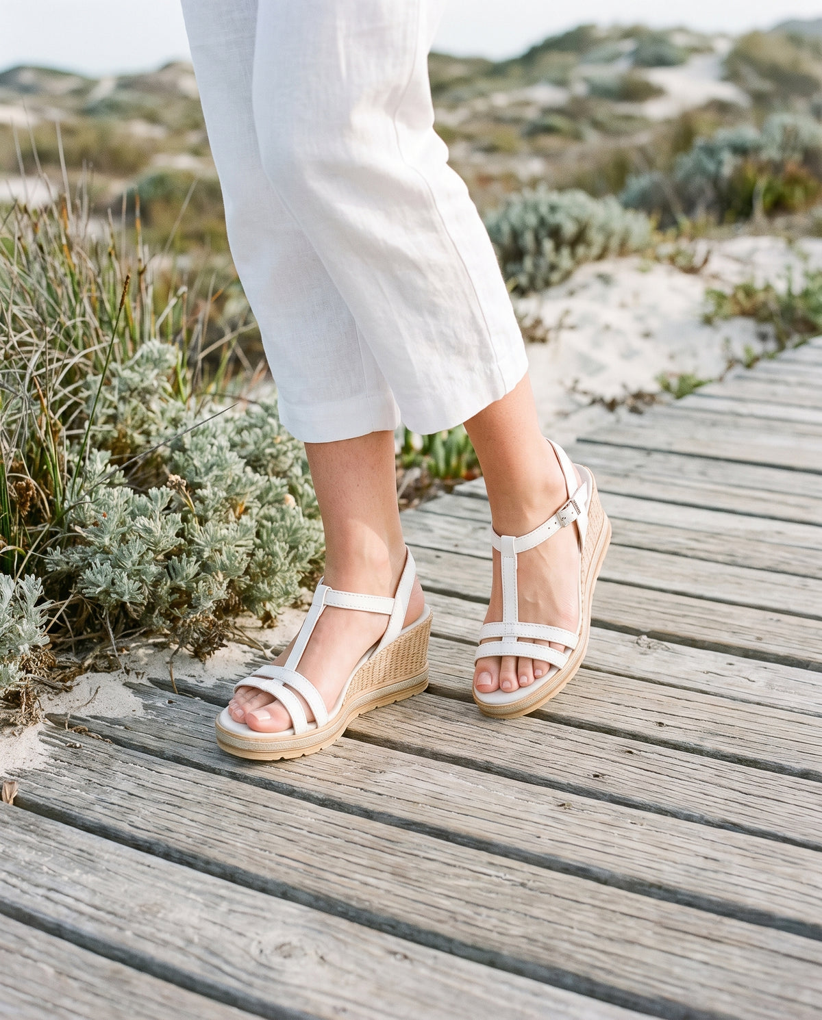 Everyday Wedges in White, worn