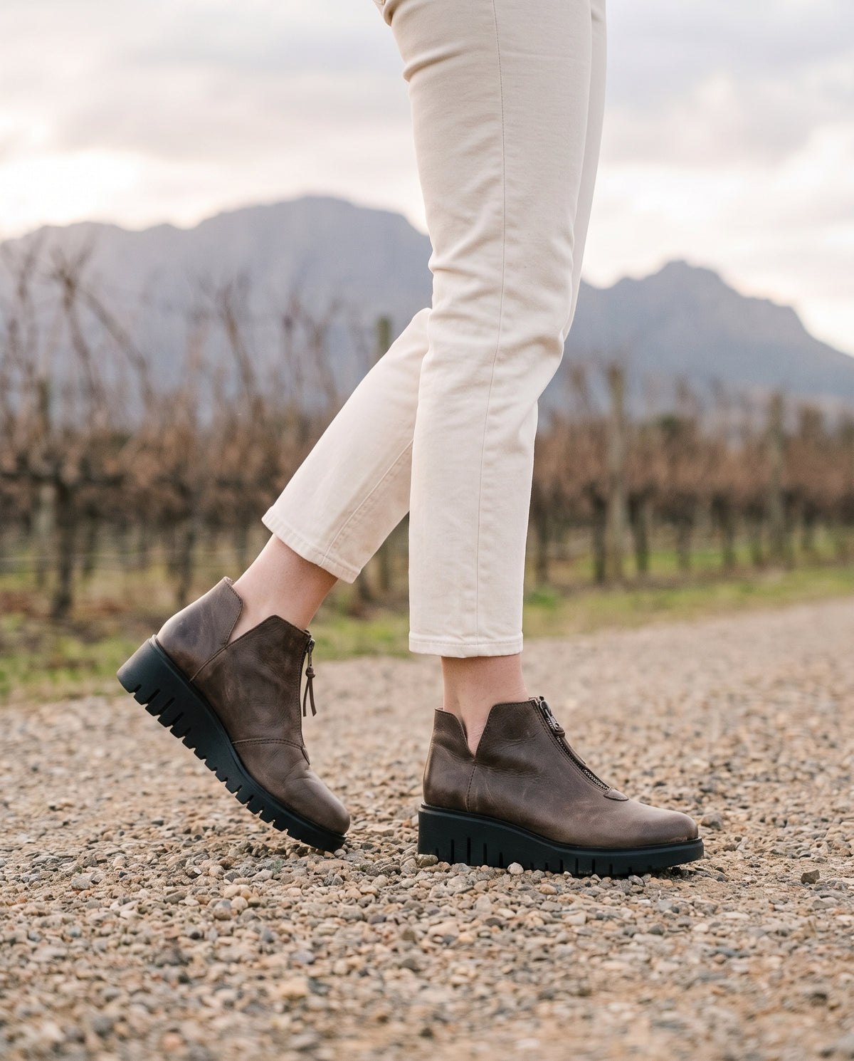 Lifted Chelsea Boot in Brown, worn