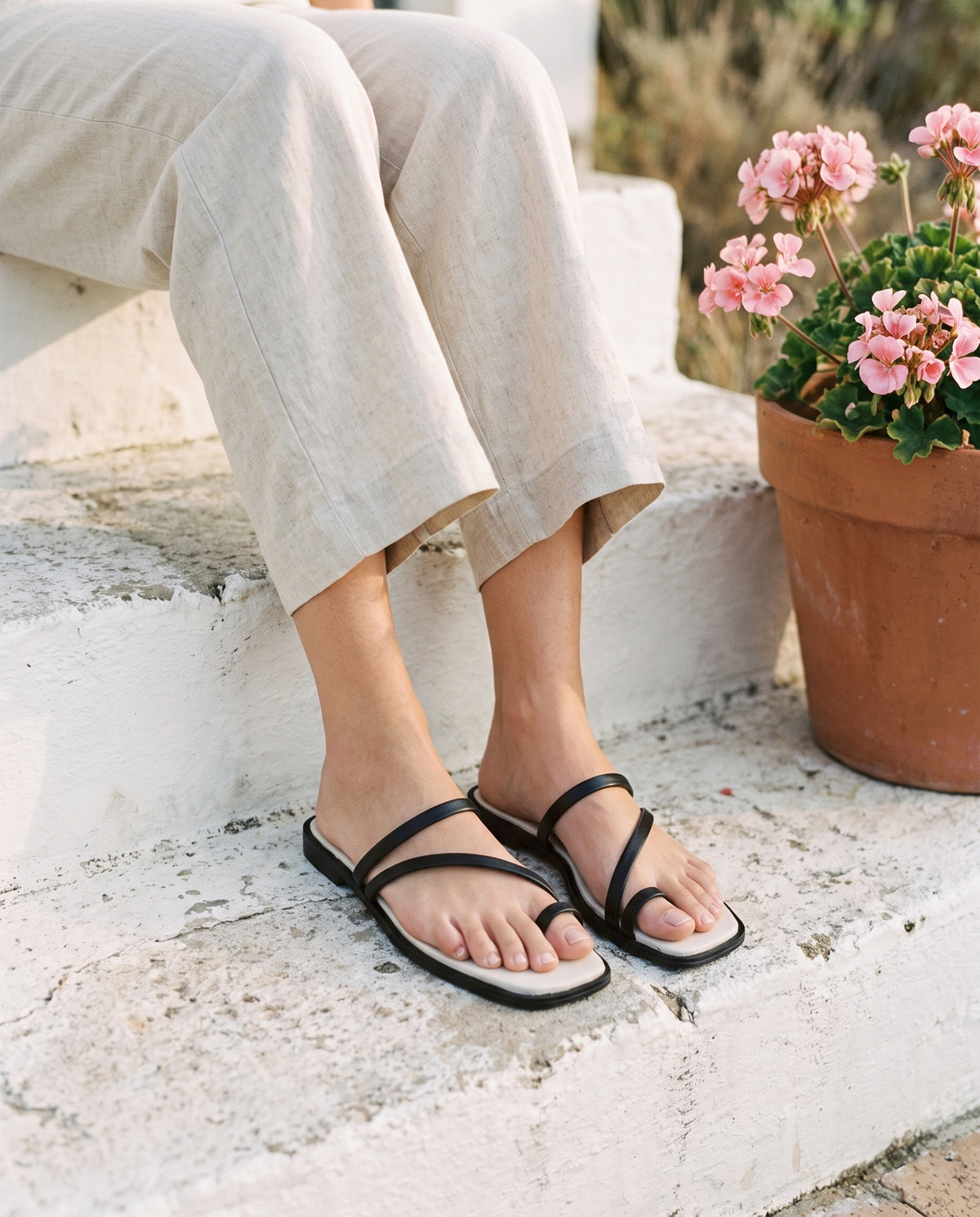 Lipari Slide in Black, worn
