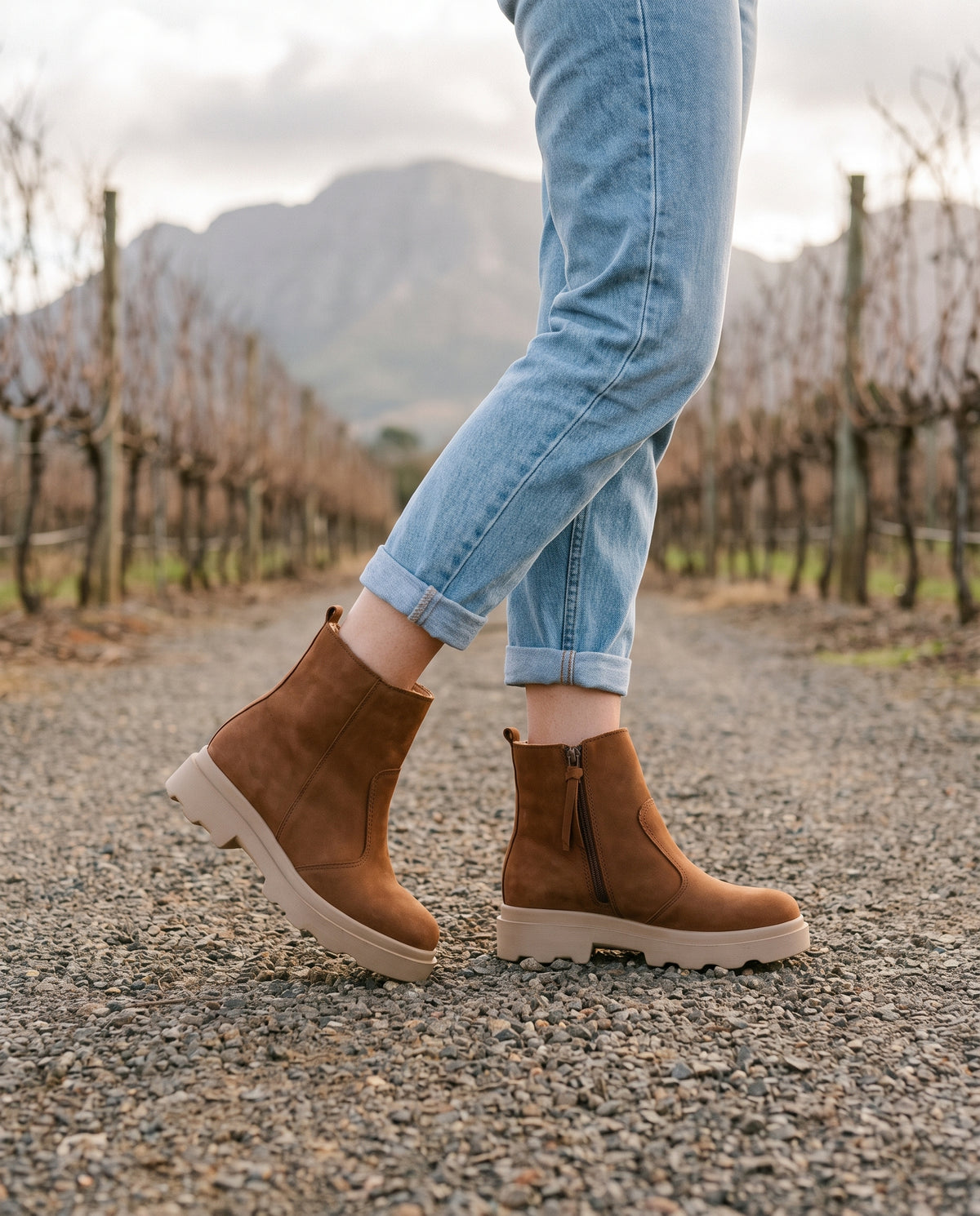 Sheraton Ankle Boot in Tan, worn