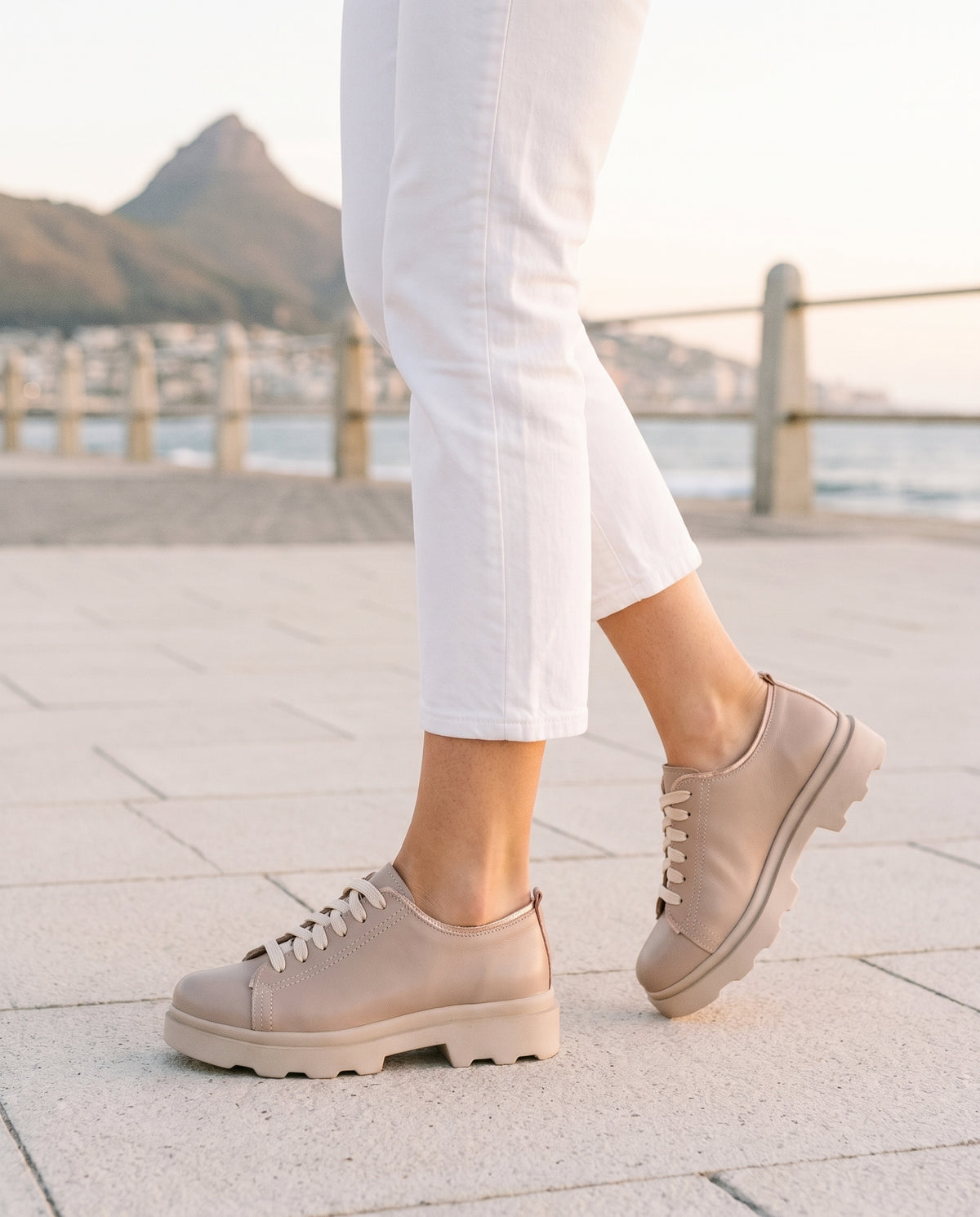Statement Sneakers in Taupe, worn